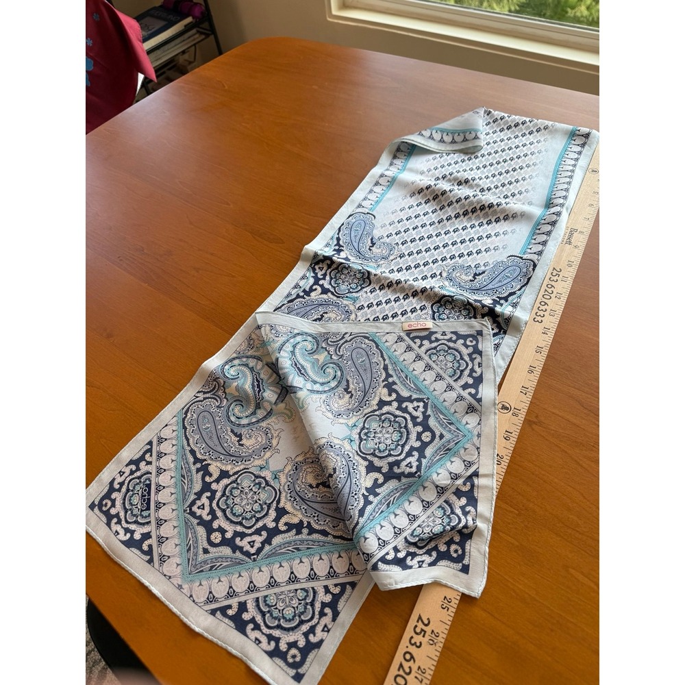 Echo silk scarf    Beachy blues